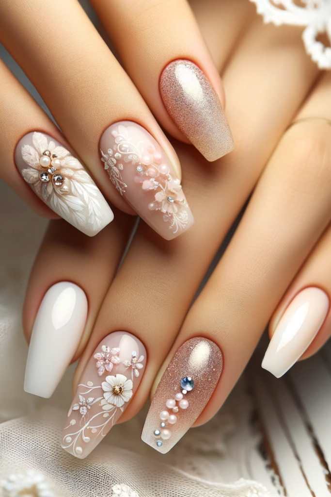 Creative Nail Concepts for Your Next Manicure : Black, Brown & White Short  Nails