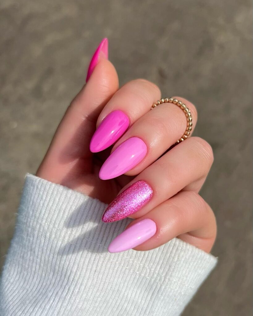 50 Trendy Pink Nails That're Perfect For Spring : Ombre Hot Pink & Tie Dye  Nails I Take You | Wedding Readings | Wedding Ideas | Wedding Dresses |  Wedding Theme