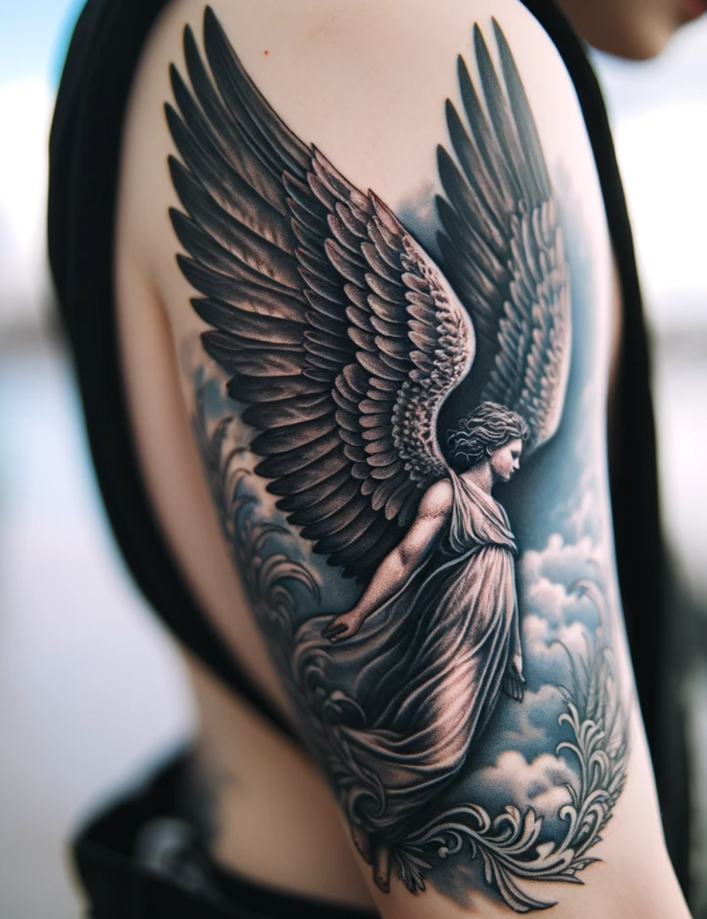 39 Heavenly Angel Tattoo Inspiration: Wings of Ink