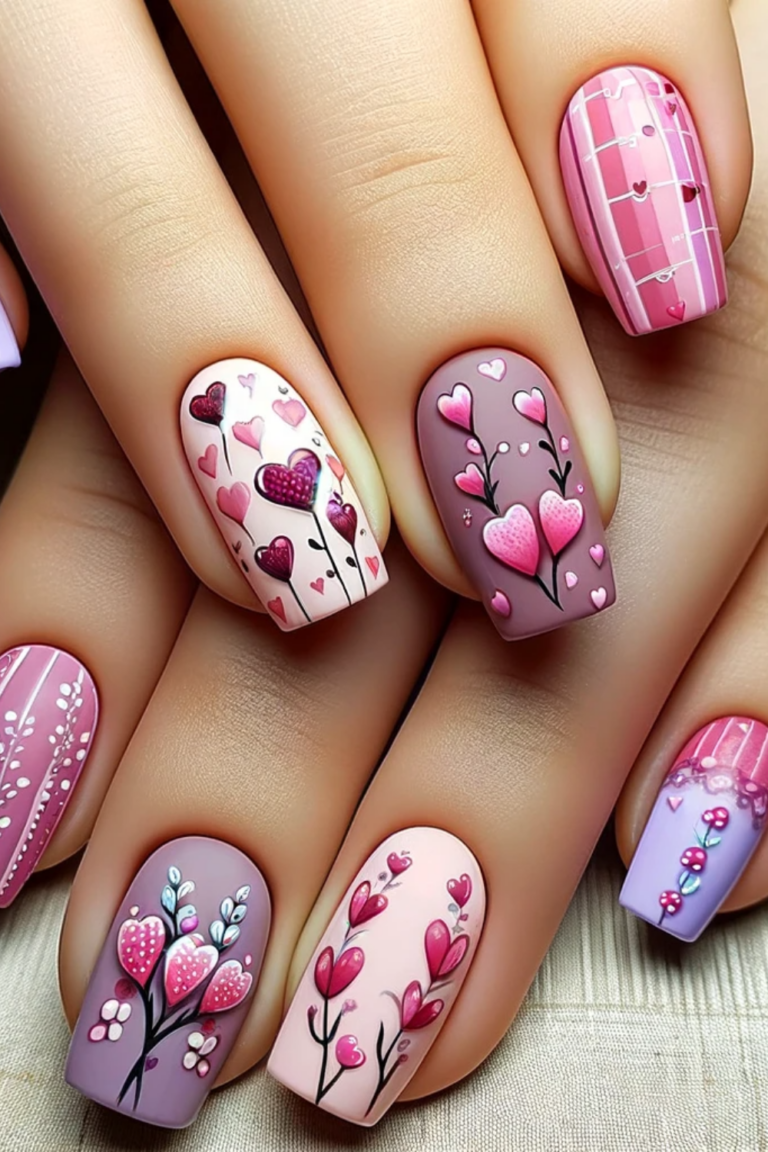 37 Short Valentine Nails That Aren't Short On Love