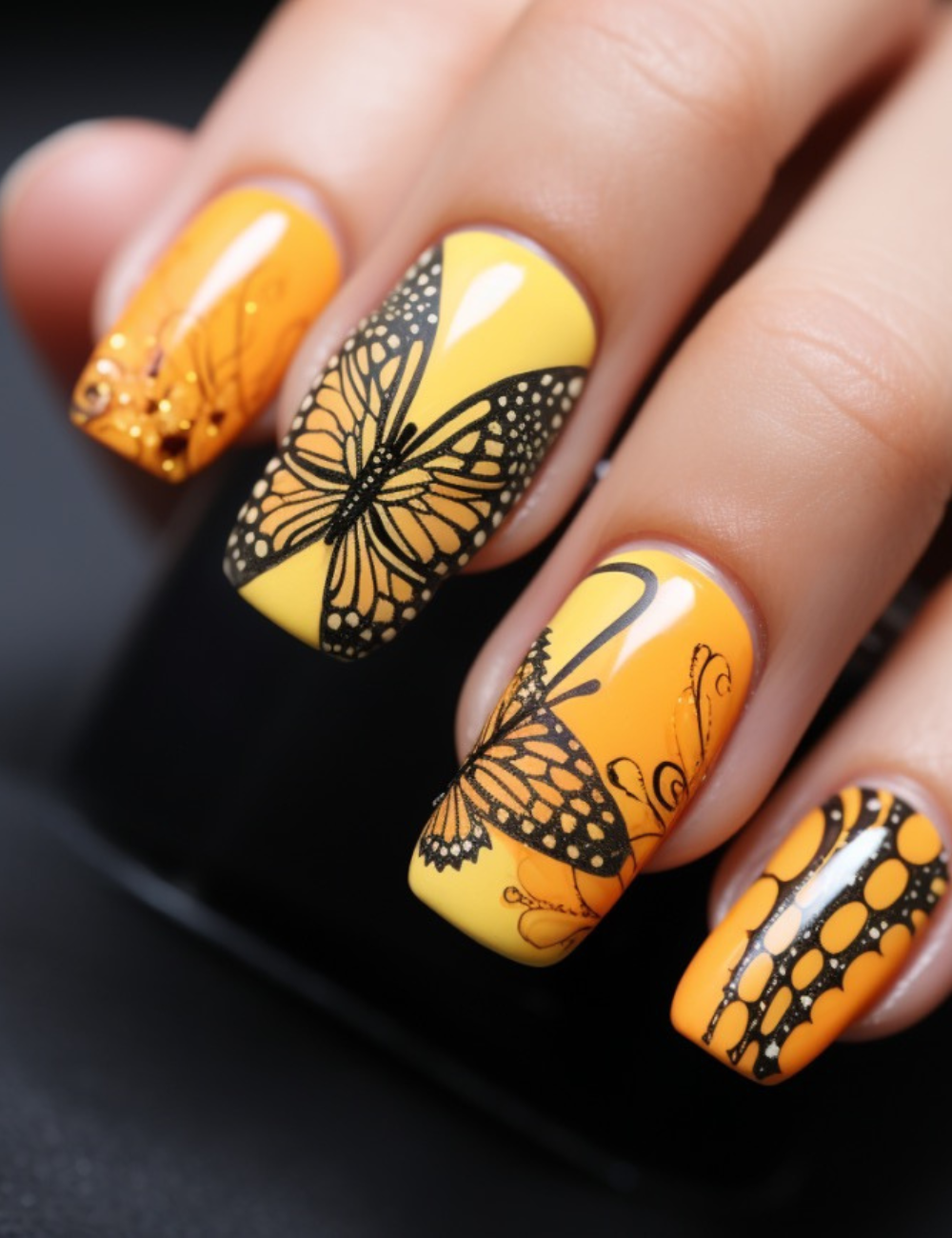 47 Butterfly Nails That'll Have Your Heart Fluttering