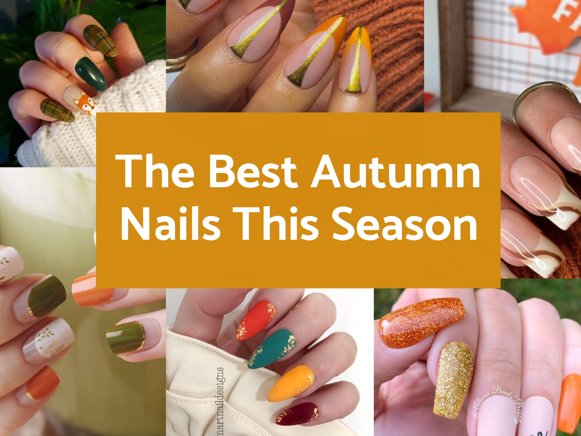 50 Trendy Summer Nail Colours & Designs : Mango and Orange Combo Nails