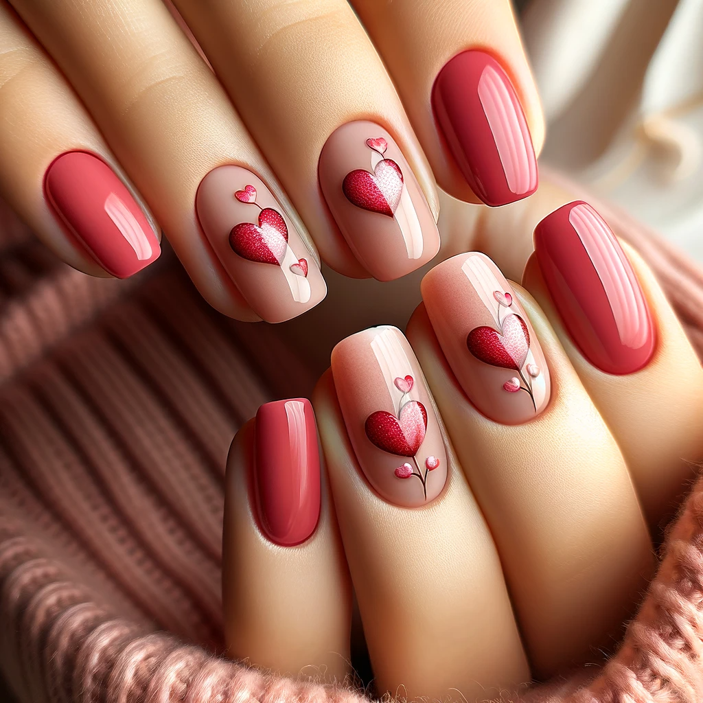 Pink Chrome Heart Nails – La.piegirlnails