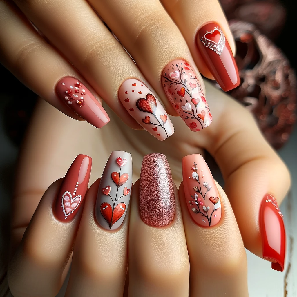 Buy Heart Nail Art Stickers, Valentine's Day Nail Art Decals Love Nail Art  Water Transfer Decals Heart Nail Supplies Romantic Miss You Letter Kiss  Rose Flowers Design Nail Decorations for Woman Girls