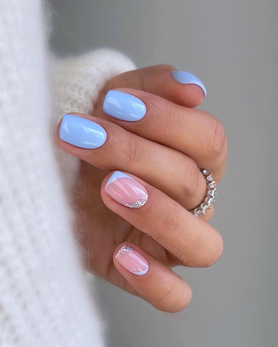 Baby Blue Glam Luxury Nails Blue Nails Ombre Nails 3D Acrylic Flower Nails  Square Stiletto Coffin Nails - Etsy