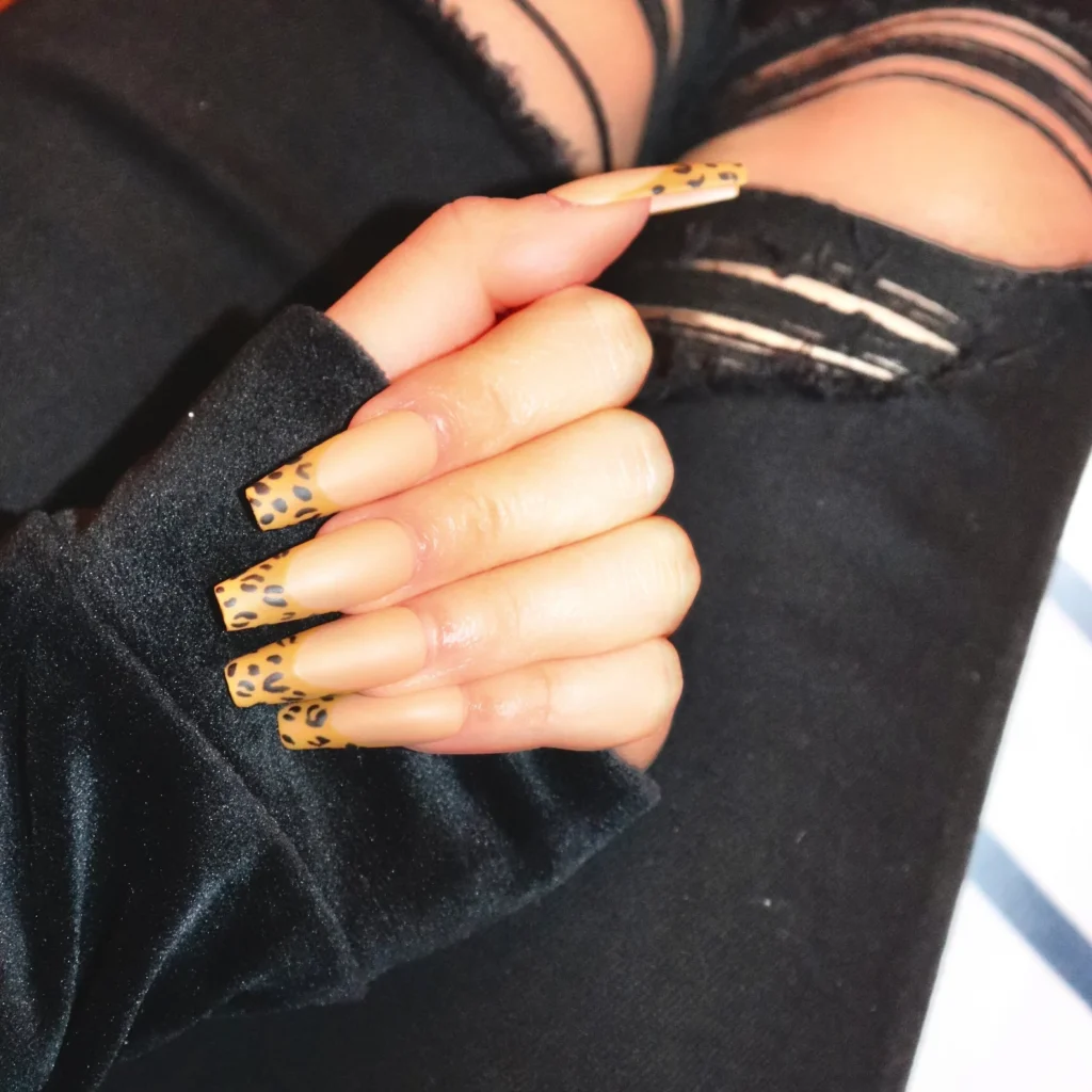 fall leopard print nails