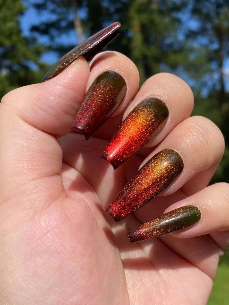 fall sparkles nails